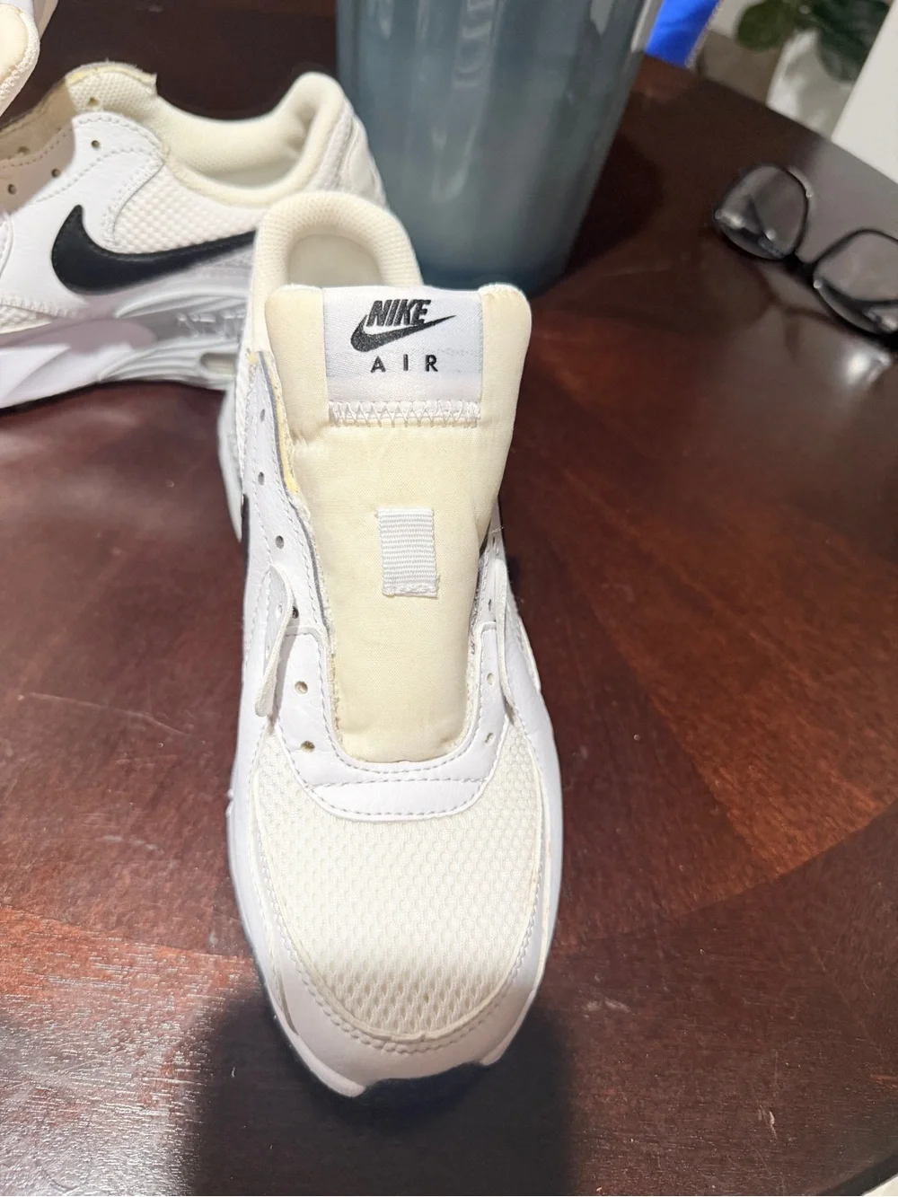 Nike White Sneakers with Black Swoosh